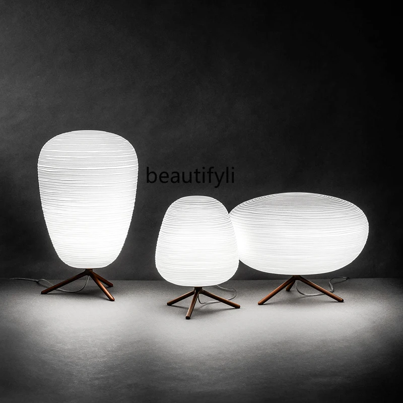 Modern Minimalist Artistic Living Room Bedroom Bedside Striped Glass Lamp