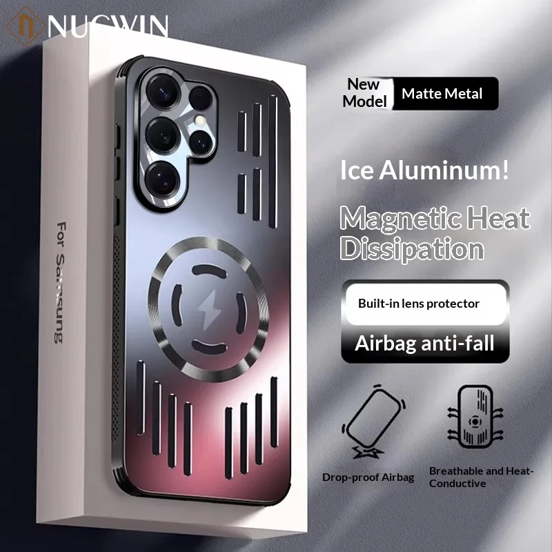 Image of Allround-Metall-Magnetische Wärmeableitungs-Hülle für Samsung S26 S25 Ultra Plus S25 Edge Echte Linsen-Vollschutzabdeckung