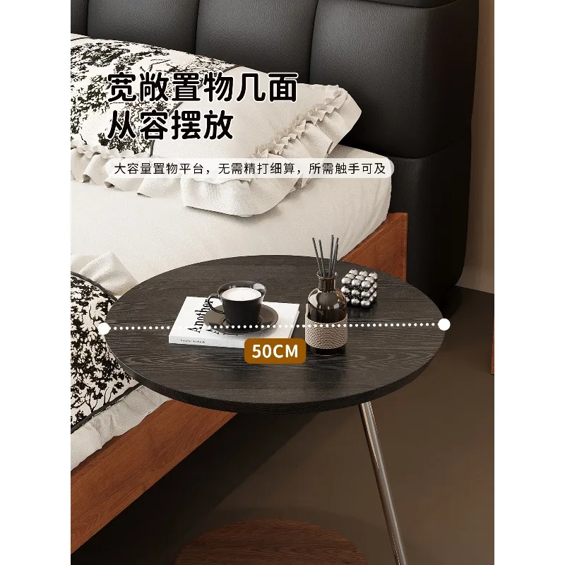 طاولة جانبية من الخشب الصلب العتيق - طاولة قهوة صغيرة مبتكرة فاخرة، طاولة مستديرة على شكل حرف C لغرفة المعيشة