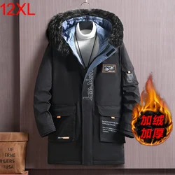 Parka da uomo giacca invernale da uomo Plus Size 12XL 11XL 10XL moda giacca addensata cappotto capispalla maschile cappotti di grandi dimensioni stampa Bandana