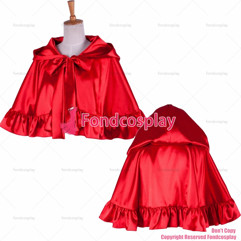 

fondcosplay Sissy maid Little red satin riding hood the cape cloak cosplay Costume CD/TV[G1602]