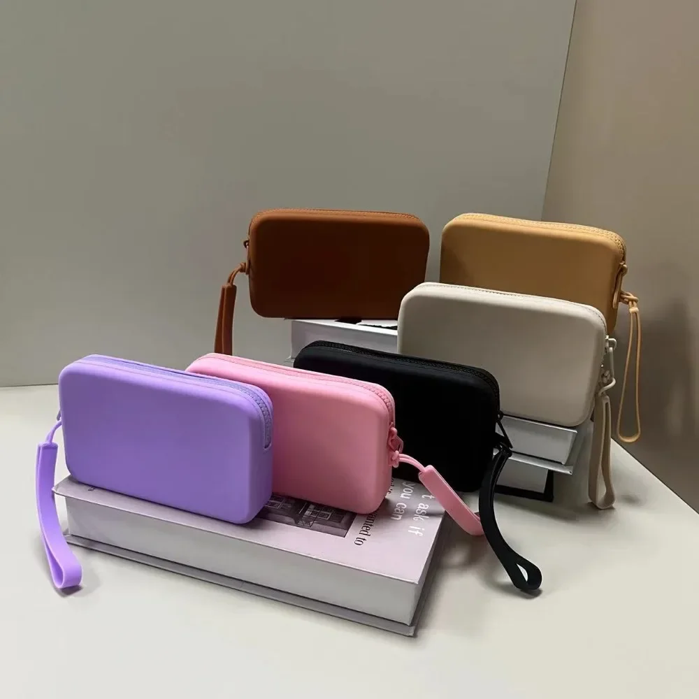 

Silicone Rectangular Wallet Space Saving Storage Bag Multifunction Carrying Handbags Mobile Men Women Coin Money Bags