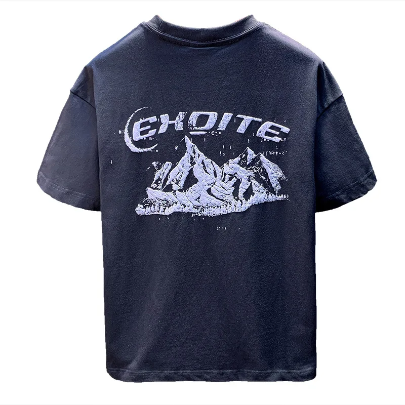 Short sleeved T-shirt men's 2025 new summer loose trendy fashionable printed high-end casual men's clothing