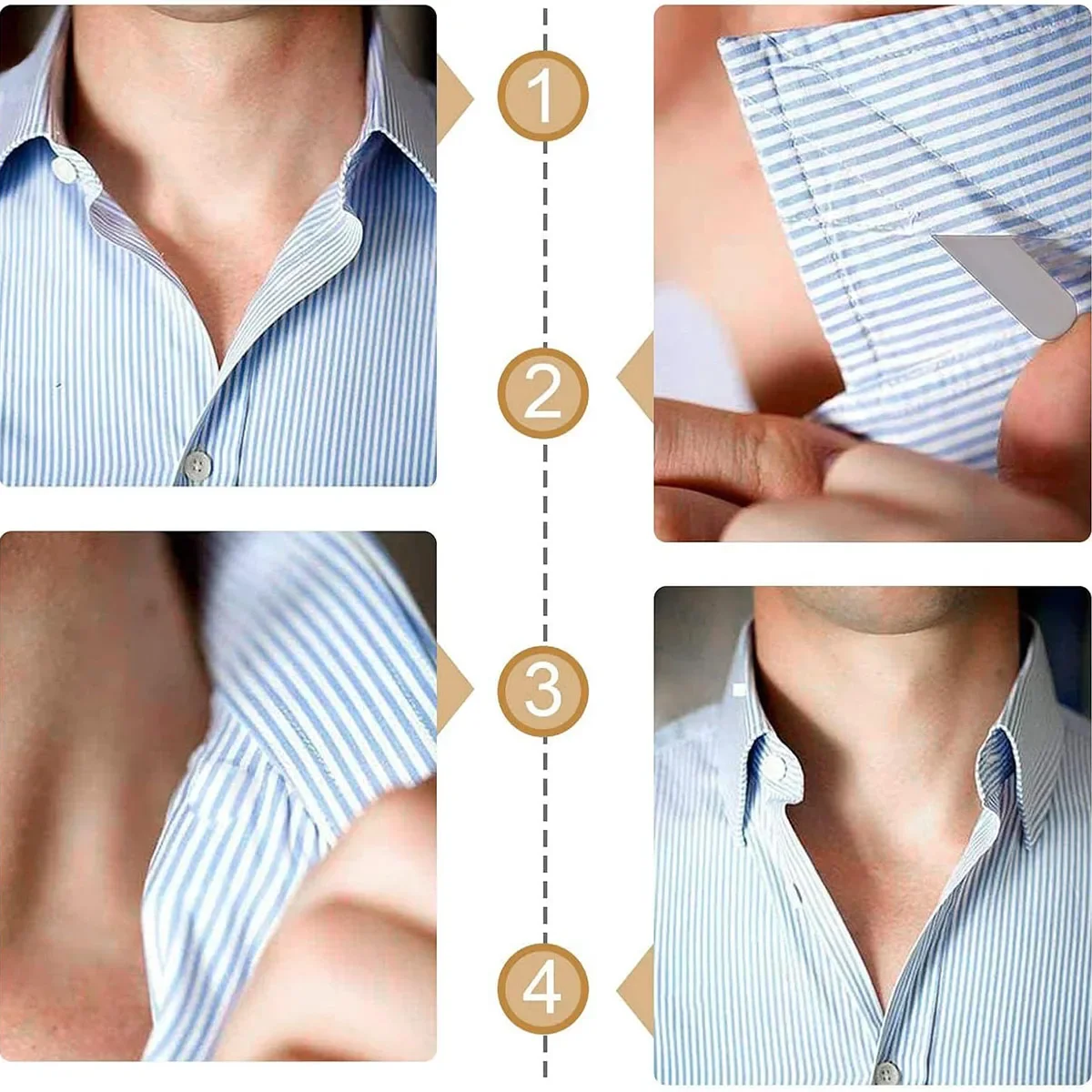 6 قطعة الفولاذ المقاوم للصدأ الياقة المغناطيسية يبقى للرجل طوق دعم رجال الأعمال قميص العظام تثبيت إدراج ثابت مع صندوق