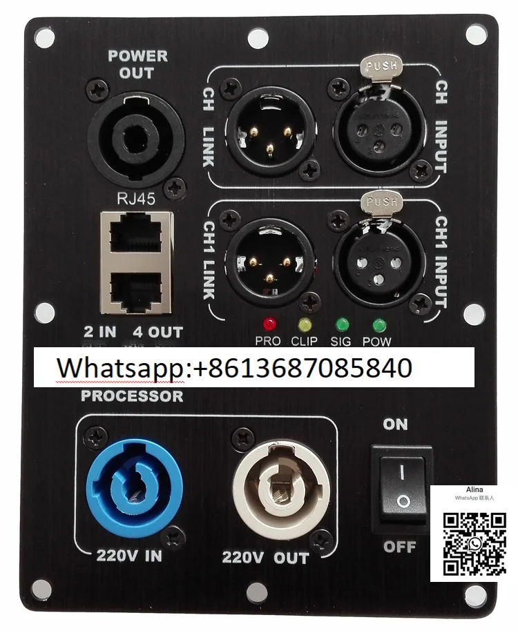 Speaker Linear Array DSP Processor Tone Module 2 in 4 Out 96kHz Sampling Balance Input Computer Networking