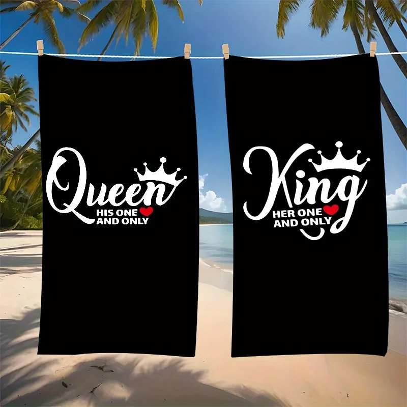 

2-piece set King & Queen Couple Towels ,Very suitable for swimming, camping and bathing, a must-have for beach vacations.