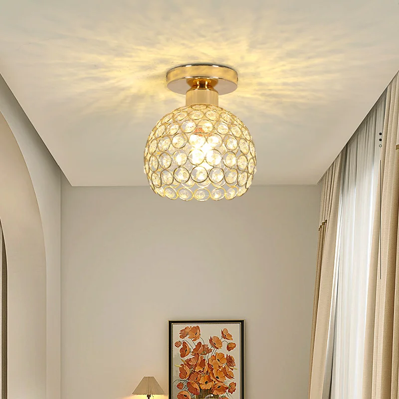 Nordic modern minimalist crystal ceiling light for corridors, hallways, entryways, and balconies - a best-selling model