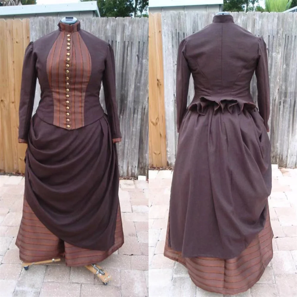 

1860s Victorian Lady Fancy Bustle Ball Gown Vintage Victorian Civil War Southern Belle Ball Gown Steampunk Dress