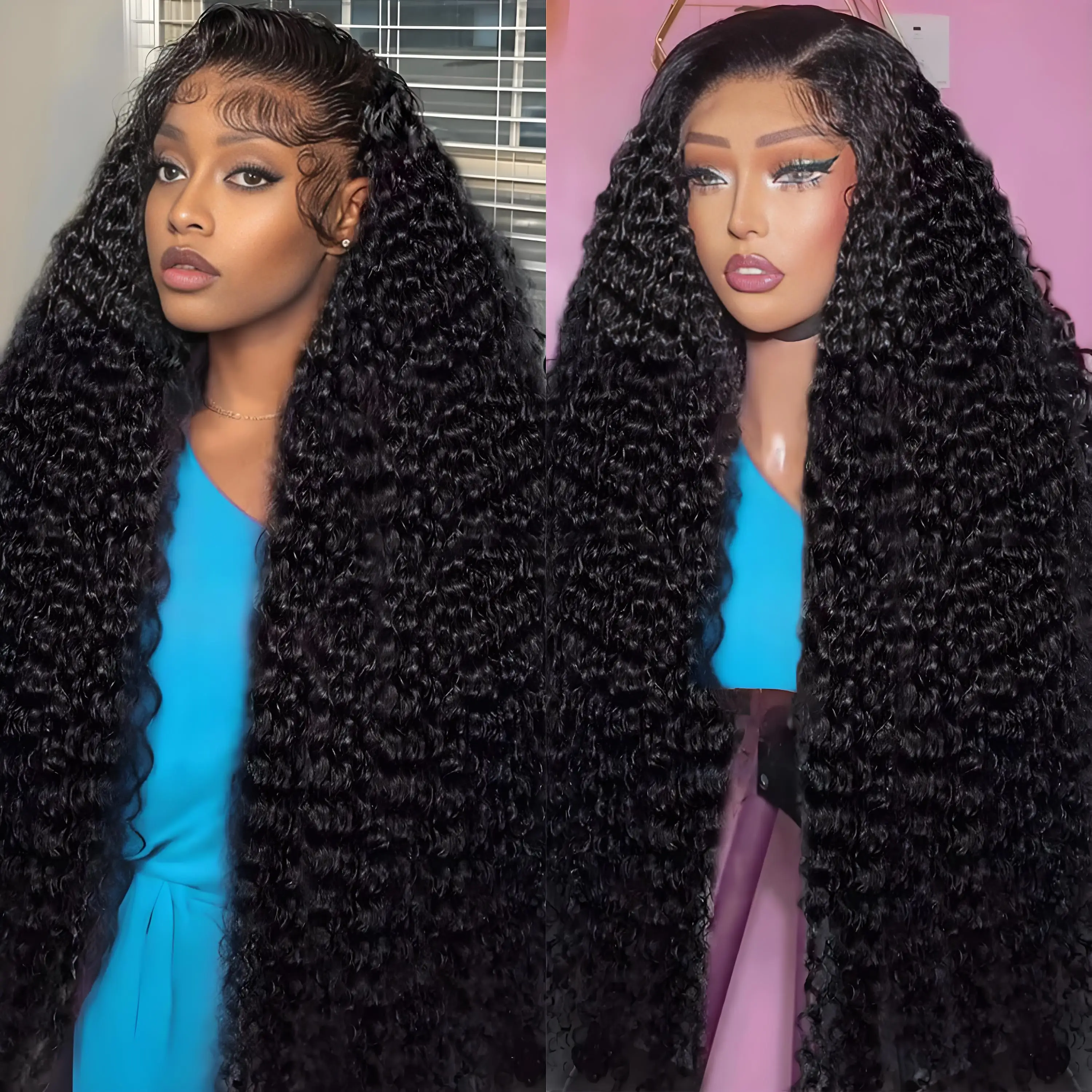 

13x4 13x6 Hd Transparent Water Wave Lace Front Wig 200% Density Brazilian Lace Frontal Wig Pre Plucked Lace Human Hair Wigs