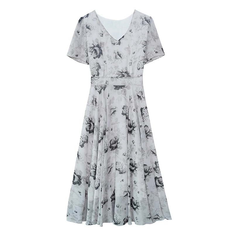 2025 Floral Chiffon Casual Boho Dress for Women Elegant Bodycon Vintage Midi Dresses Summer Chic Prom Party Night Long Vestidoss