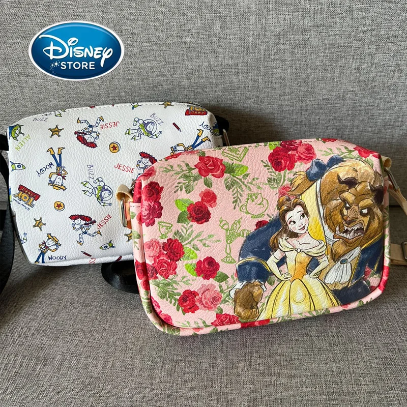 Disney Diagonal Bag Cartoon Beauty And The Beast Shoulder Bag Movie Character Alien Diagonal Backpack Mini Square Storage Bags