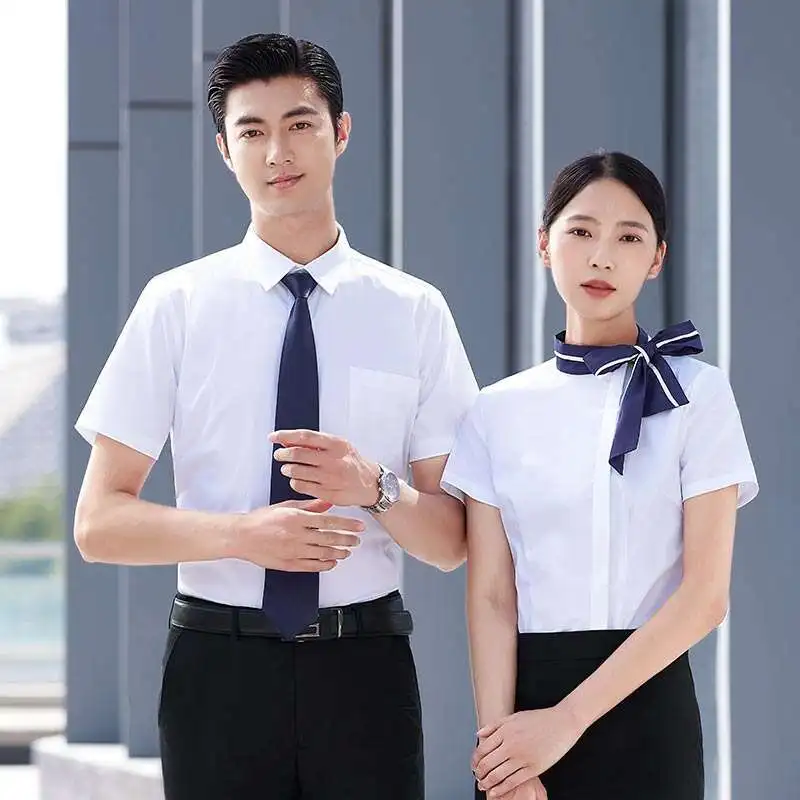 Lightning Delivery Of Intellectual And Elegant Butterfly Collar Commuting Business Casual Short Sleeved Shirts, OL Slim Fit