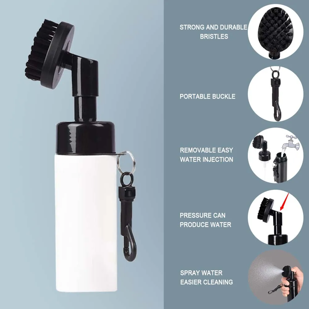 Golf Groove Cleaner Bottle Brush - Portable Top Press Water Spray for Golf Club Maintenance