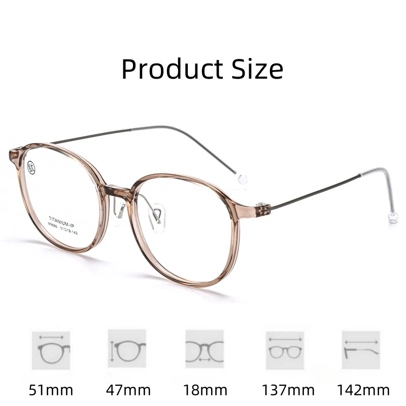 FIRADA نظارات عصرية مريحة ريترو خفيفة للغاية نظارات دائرية بصرية وصفة طبية إطارات النظارات للنساء 9886-C #5