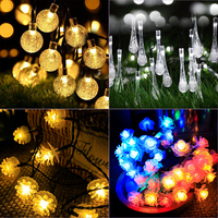 Solar String Lights Outdoor Waterproof 20/50/100 LED, Fairy Lights for Garden Patio Yard, Auto On/Off, Warm White/Multicolor,