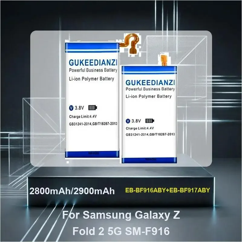 EB-BF916ABY+EB-BF917ABY 2800mAh/2900mAh High Capacity Mobile Phone Battery For Samsung Galaxy Z Fold 2 Fold2 5G SM-F916