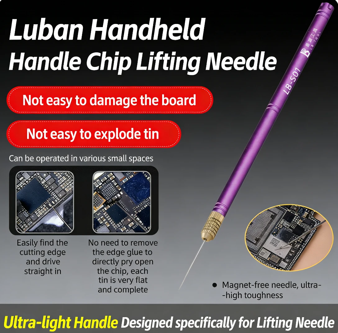 

LUBAN Handheld Knife Handle Multi-function Glue Remover Blade for Motherboard Chip Layering CPU IC Edge Glue Scraping LB-S01