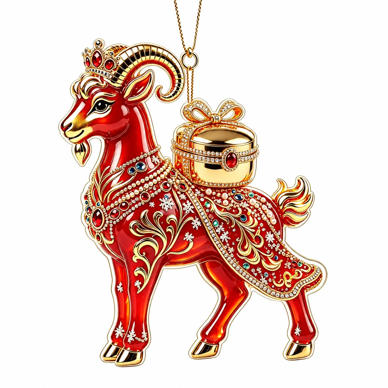 Rhinestone Keychain Pendant Decorative Goat Decorative Ornament Acrylic Hanging Ornament Inlaid Bag Pendant Keychain For Holiday