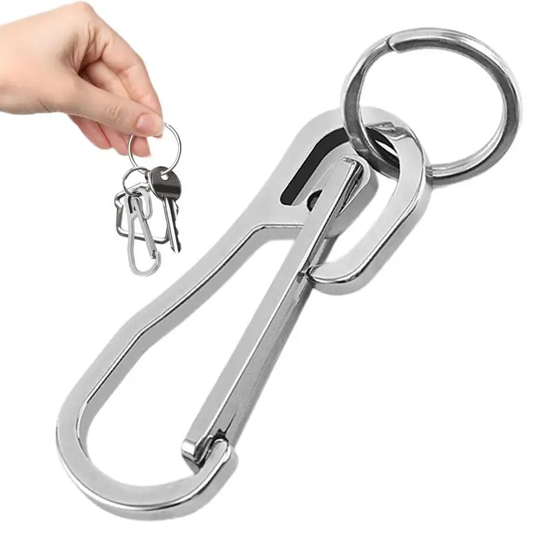 Stainless Steel Spring Buckle Keychains Car Keychain Holder Portable Quick Release Metal Car Fob Key Chain For Women And Men