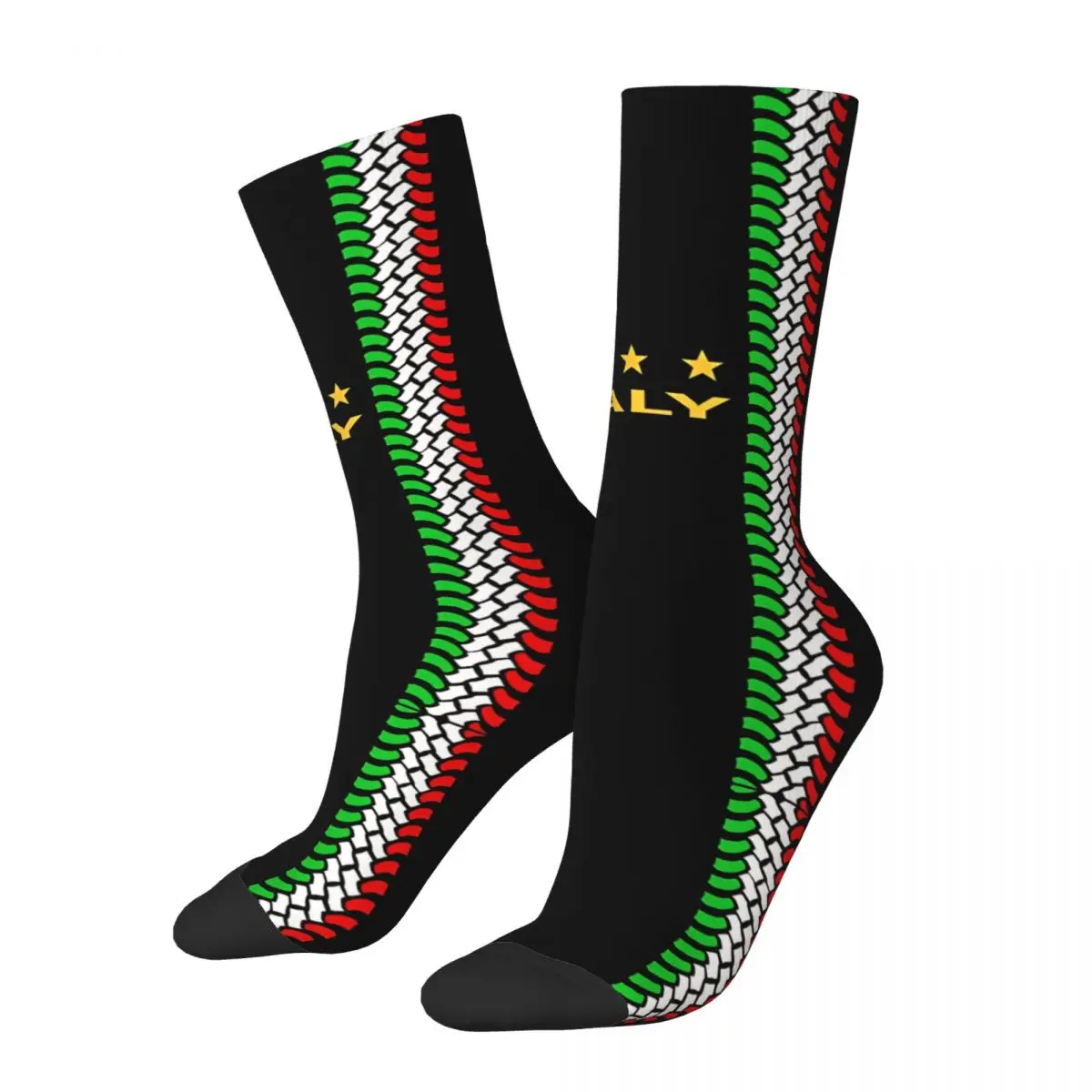 Italy Flag Unisex Winter Socks Cycling Happy Socks Street Style Crazy Sock