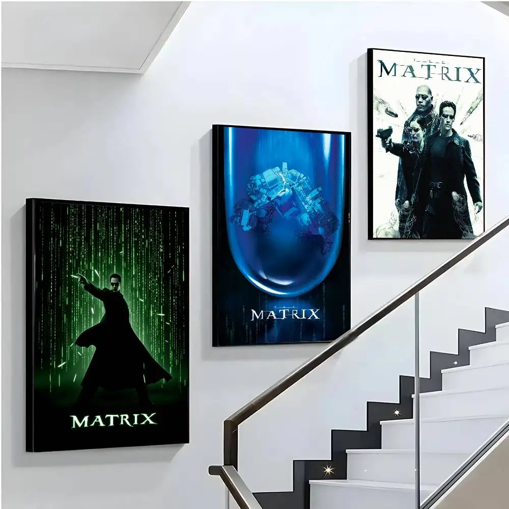The M-Matrix Science Fiction Action Movies Poster Art Sticky Wall Waterproof Home Living Room Bedroom Bar Aesthetic Decoration