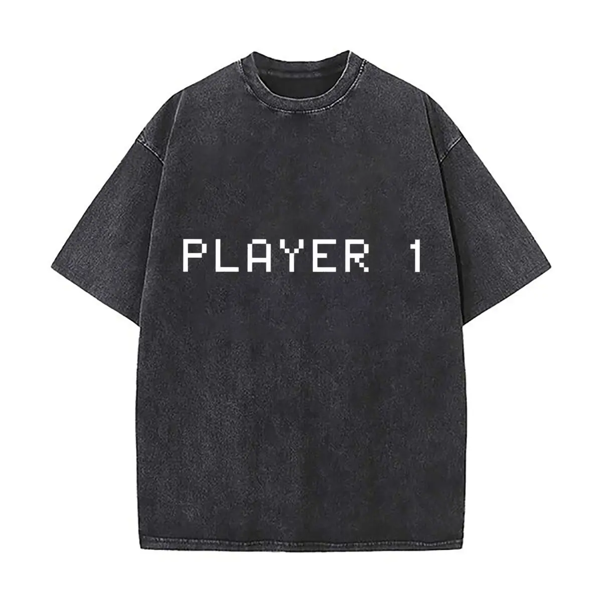 Player 1 Gaming Couple Gamer Best Friend Design Distressed Vintage Oversized Streetwear Tops for Coffee Dates