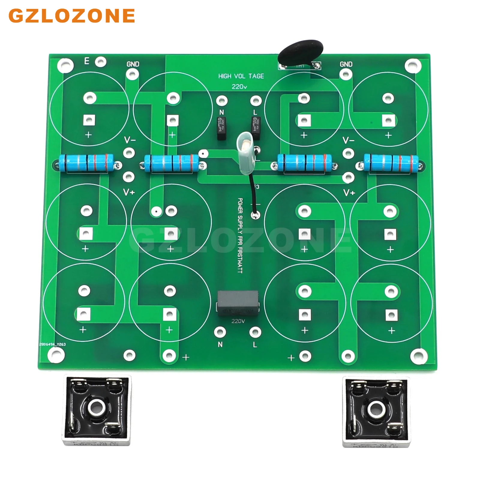 Passe crc firstwatt retificou a fonte de alimentação do filtro kit diy/placa semi terminada para f7/f8 com interruptor de controle do impulso e da temperatura