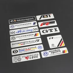 Autocollant d'insigne en alliage d'aluminium de style de voiture, Volkswagen GTI, R-Line, R Polo, Golf, Passat, Contrastant, Rocco, Jetta, Beetle, Tiguan, Arteon, 1Pc