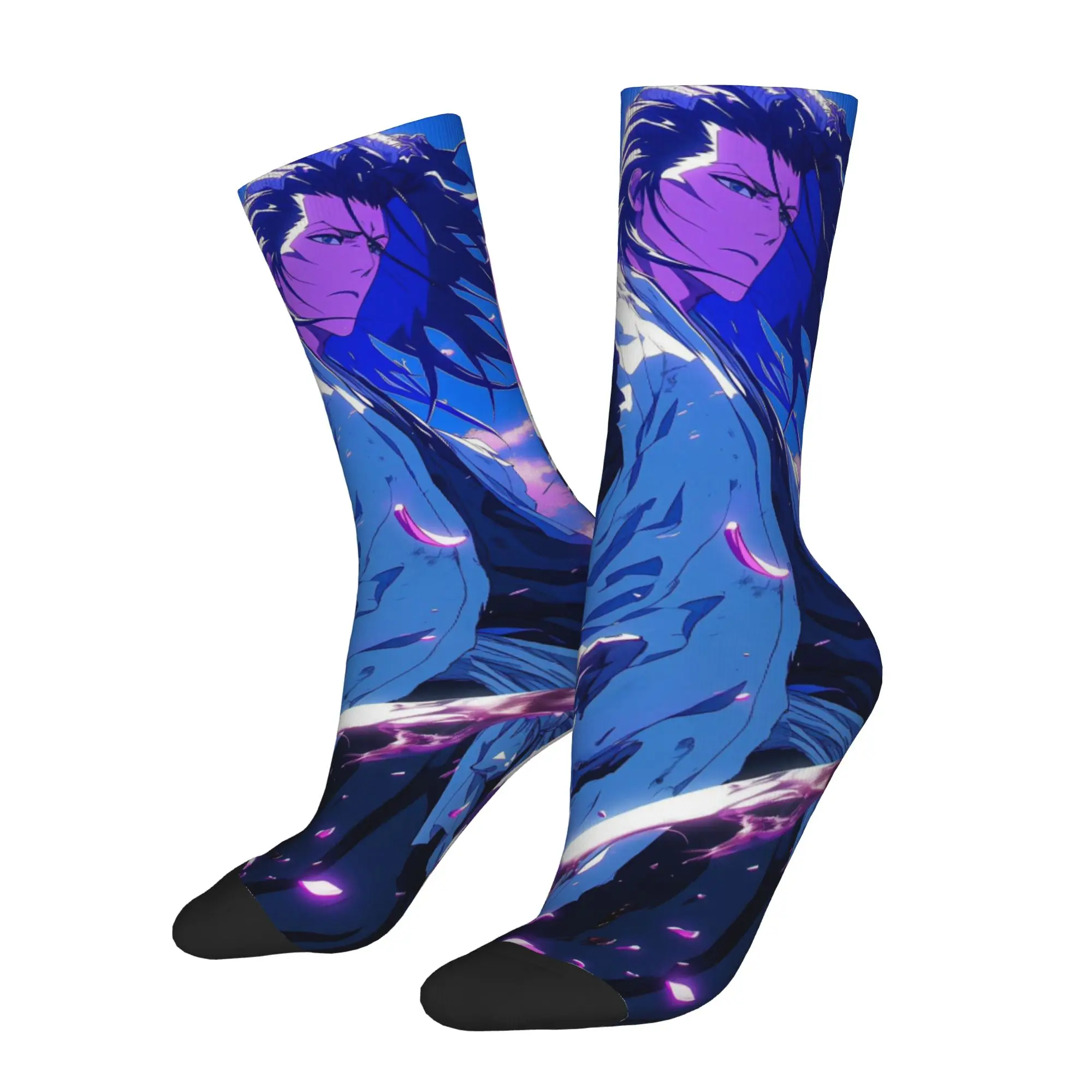

1 Pair Funny Sock Bleach Byakuya Kuchiki (5) Rock Seamless Pattern Printed Men Socks Casual Men's Socks