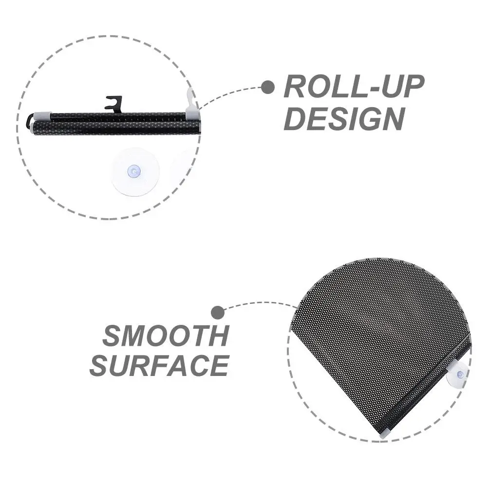 40X125Cm Zwart Intrekbare Rolgordijnen Venster Shades Zuignap Zonnescherm Voor Balkon Deur Schermen Tijdelijke Voorruit Roller
