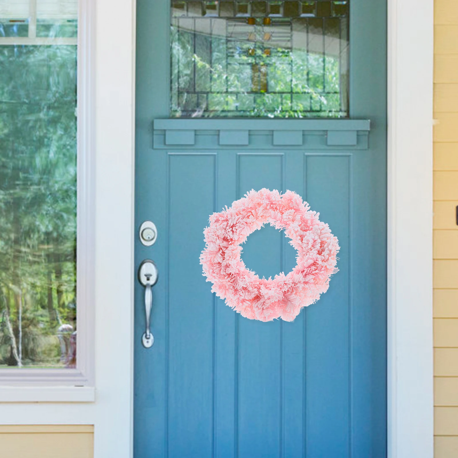 

Christmas Wreath Cherry Blossom Pink Artificial Greenery Door Holiday Outdoor Halloween For Porch Home Xmas