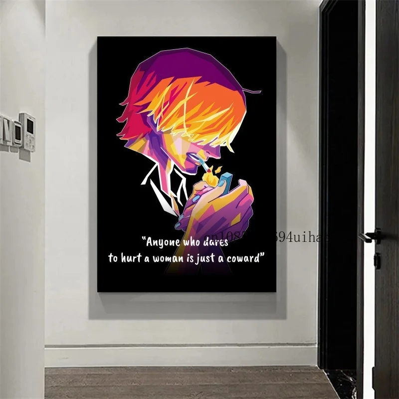 Japan Klassieke Anime Een Stuk Ingelijste Canvas Print Poster voor Living Home Home Decor Cartoon Wall Art Esthetische Room Decor Gift