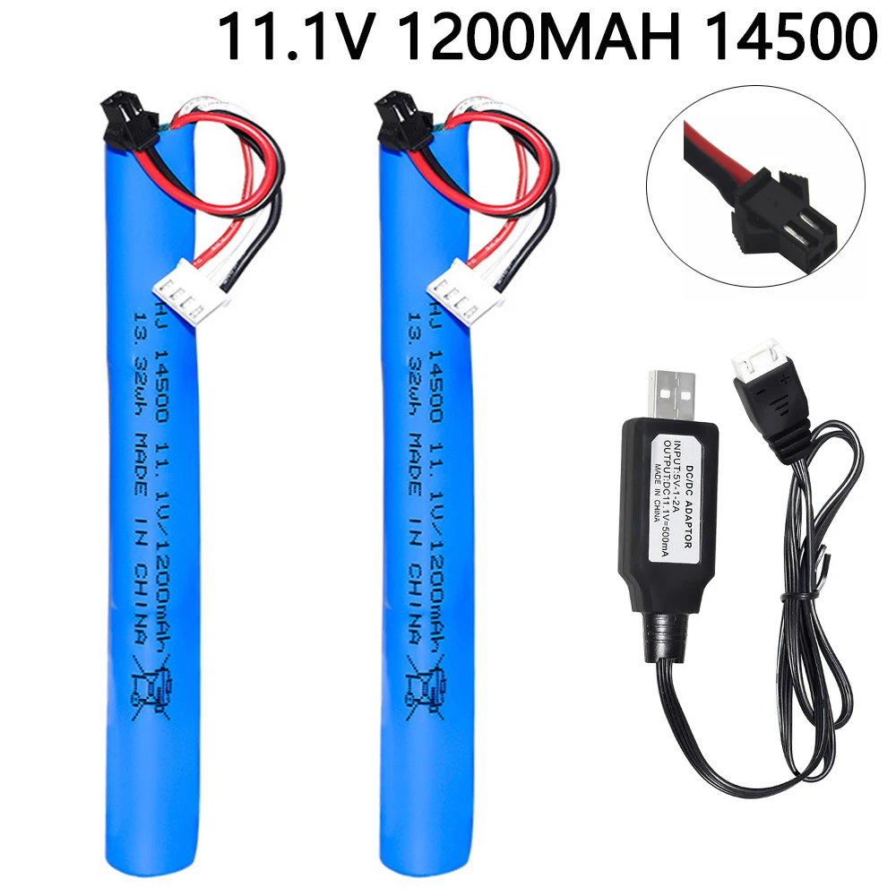 11.1V 1200mAh Li-ion battery with USB charger for Electric water Gel Ball Blaster Toys Pistol/Eco-friendly Beads Bullets parts