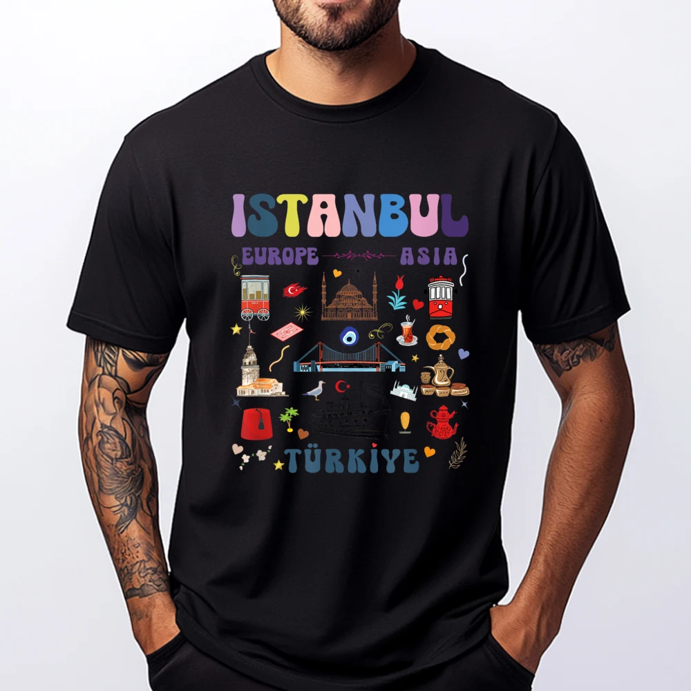

Istanbul Visit Turkiye Light Colors Turkey Vivid Funny Shirt New Tops T-Shirts Graphic T Shirts Printed T-Shirt Casual