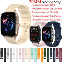 20mm Correa Silicone Strap For Xiaomi Huami Amazfit GTS 3 2 4 Mini 2e Smart Watch Band Amazfit Bip U 3 pro GTR 42mm Bracelet