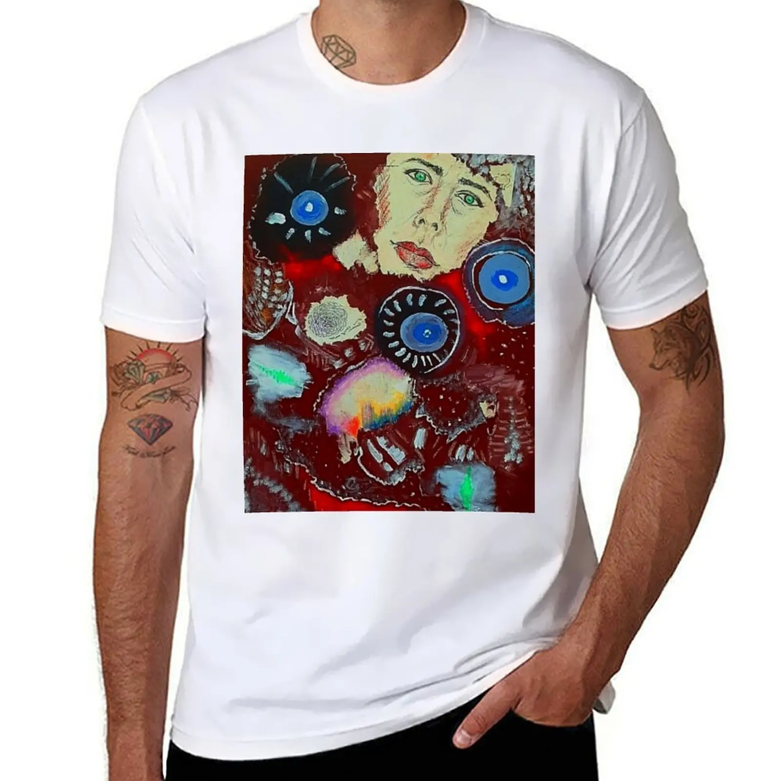 

Blue Wheels Red Sky T-Shirt t shirts cotton 100% t shirt man cotton T-Shirt
