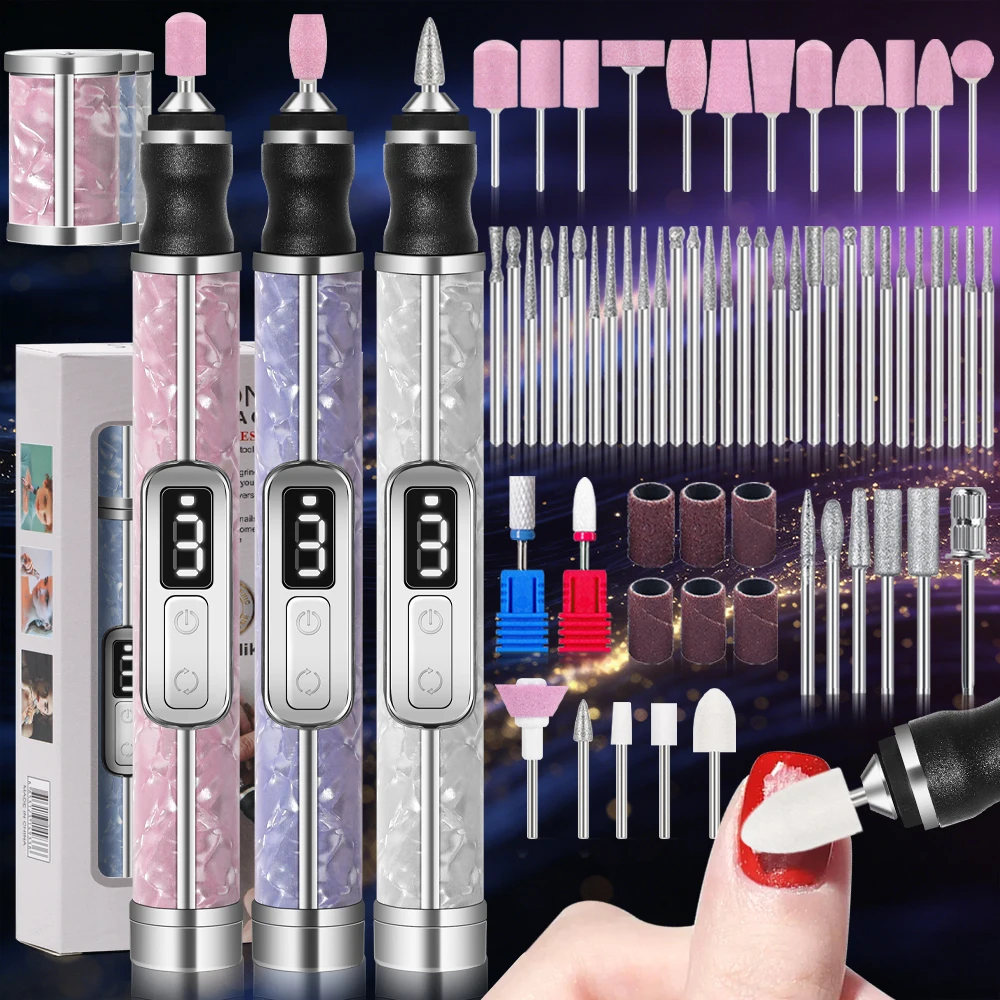 Machine à polir les ongles professionnelle, 20000 tr/min, perceuse à ongles, plusieurs vitesses, ponceuse à ongles à faible bruit, ensemble de limes pour outils de Salon de manucure