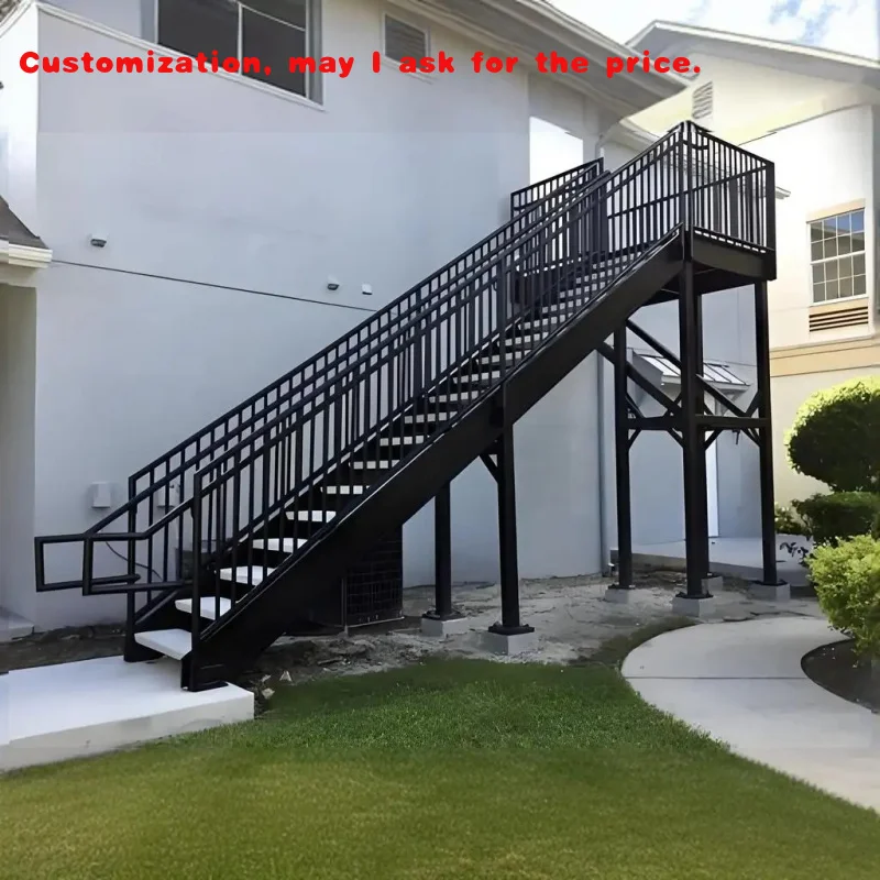 

Изготовленная на заказ. Уличная лестница с порошковым покрытием, черная металлическая лестница, прямая лестница, вращающаяся лестница, водонепроницаемая металлическая гаваническая лестница