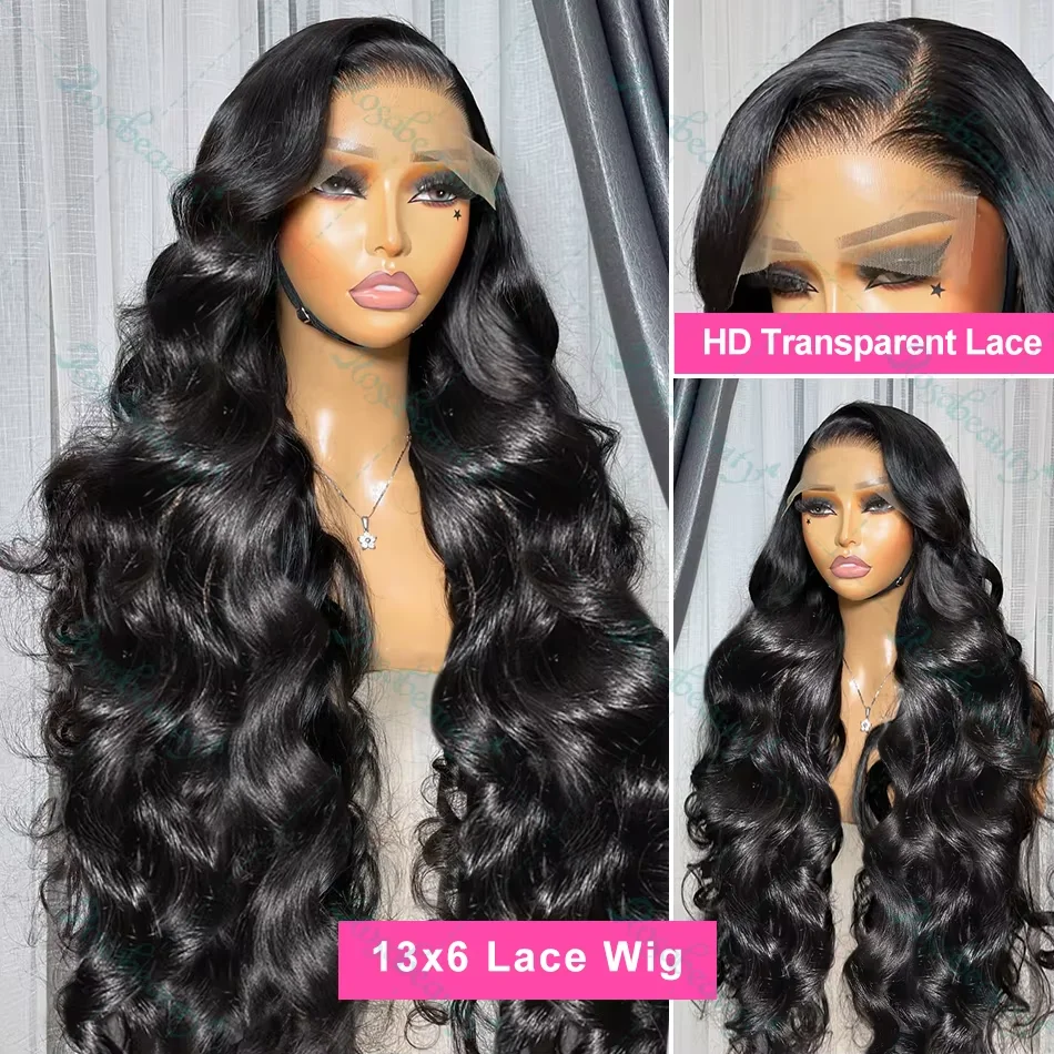 30 32 Inch 13x6 HD Body Wave Menselijk Haar Pruiken Braziliaanse 250% 13x7 Body Wave Transparant Kant Frontale Pruik Water Wave Pruik Voor Vrouwen