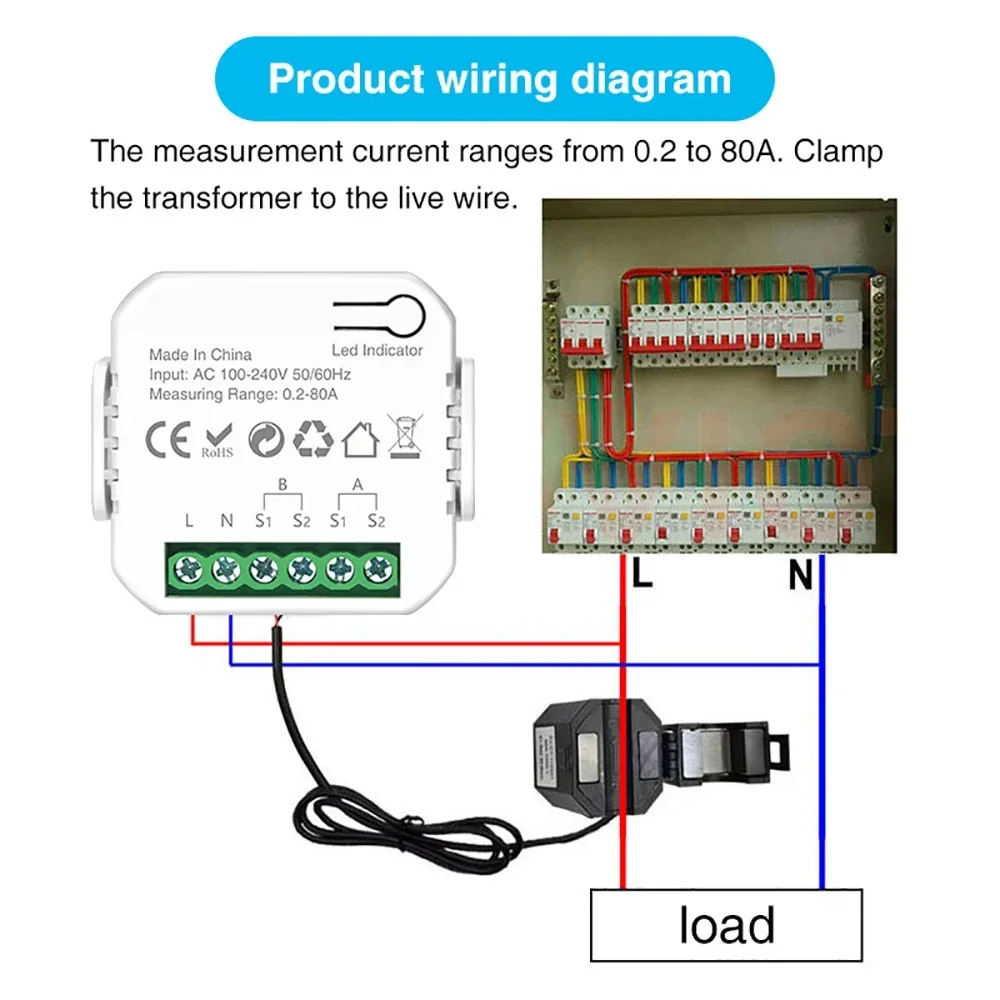 Tuya Wifi Smart Energy Meter Zonne-PV-systeem Stroomproductieverbruik Bidirectionele monitoring Meter APP-bediening 1/2 kanaal