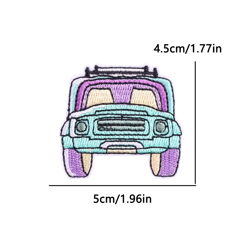 Na zewnątrz samochód haftowane naszywki na ubrania naszywka z motywem kreskówkowym DIY żelazko na naszywki na odzież kurtki plecaki naklejki z haftem