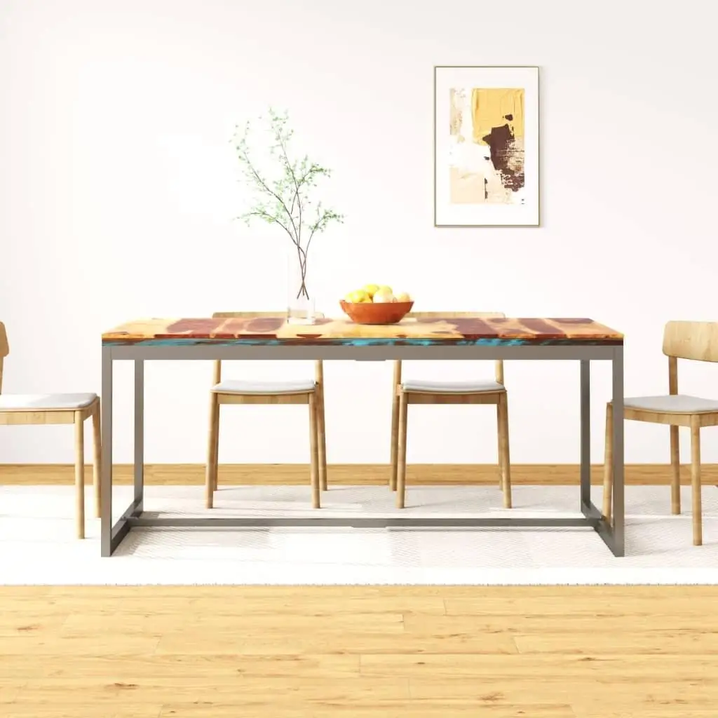 Mesa de comedor de madera maciza de Sheesham de 70,9 pulgadas con estructura de acero: elegancia moderna para su comedor