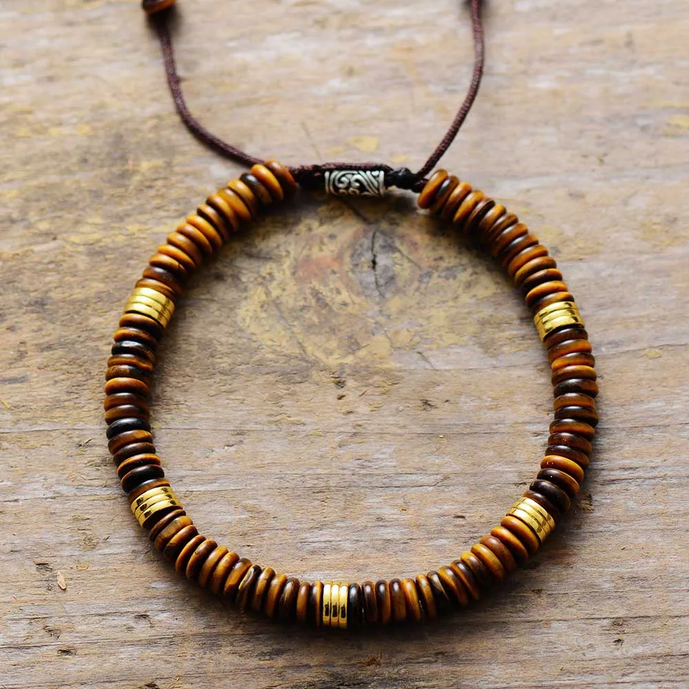 Couples Bracelet Tiger Eye Imperial Jaspers Cord Braided Handmade Friendship Bracelets Male Beads Punk Vegan Braclet Gift