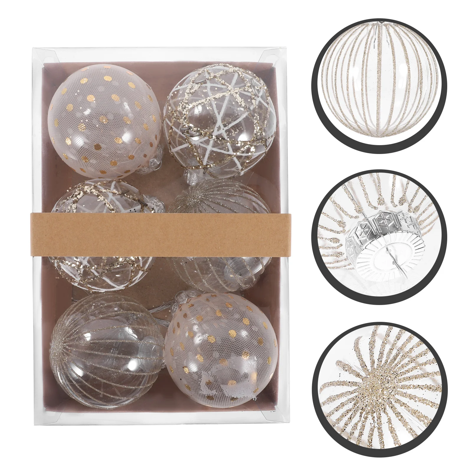 

6Pcs Christmas Ball Ornaments Plastic Hanging Xmas Tree Balls Decorative Xmas Party Supplies Ball Ornaments Christmas Balls