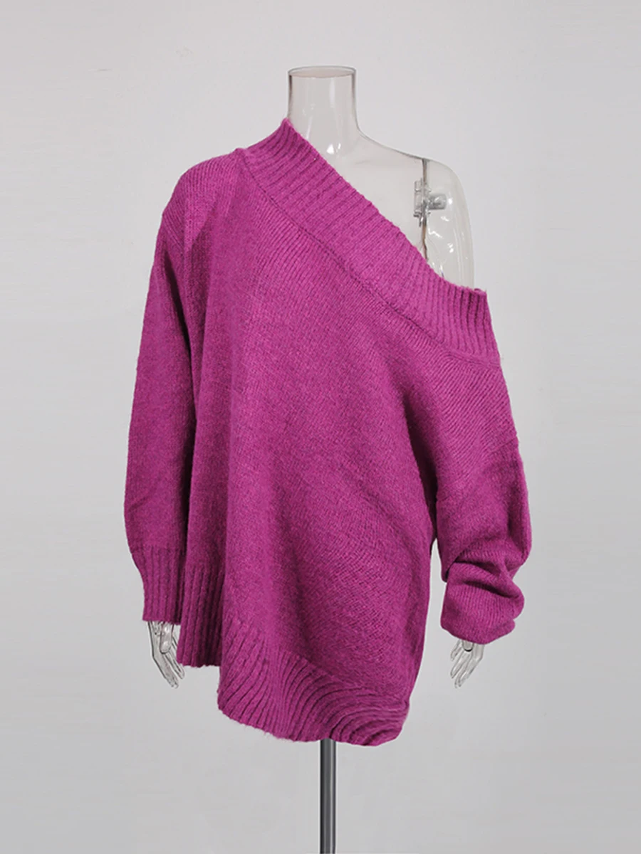 CHICEVER الصلبة تقسم طيات سترة الإناث انحراف طوق كم طويل فضفاض عادية كسول المرأة البلوزات الخريف نمط جديد الموضة