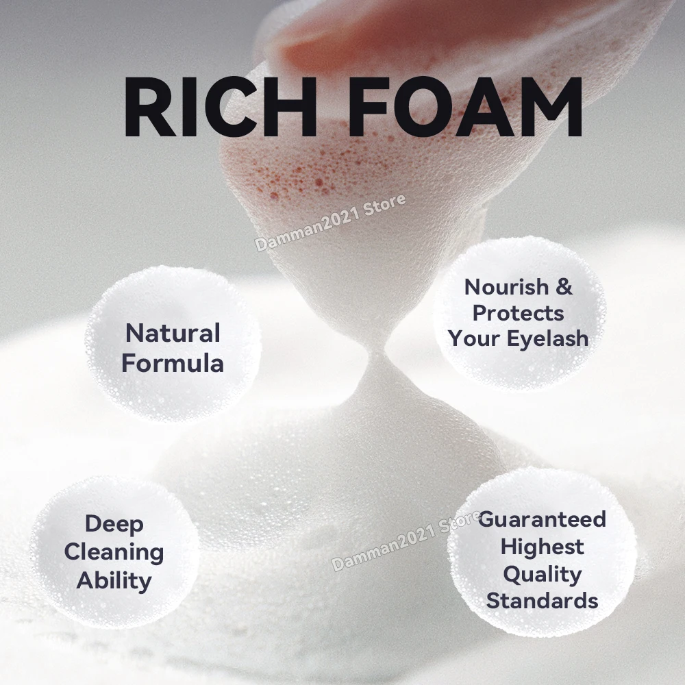 แชมพูขนตาสําหรับต่อขนตาไม่ระคายเคืองน้ํายาทําความสะอาดมูสเข้มข้นพิเศษทําความสะอาดสําหรับขนตาอุปกรณ์แต่งหน้า