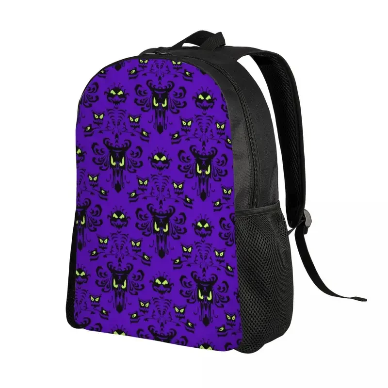 Halloween Happy Haunted Backpacks for Men Women Water Resistant College School Haunted Mansion Ghosts Bag Print Bookbags