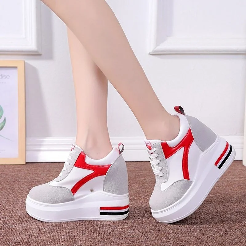 2022 Classic Fashion Woman sneakersy na wysokiej podeszwie wiosna buty damskie kobieta czarne białe trampki oddychające Zapatos Casual Mujer