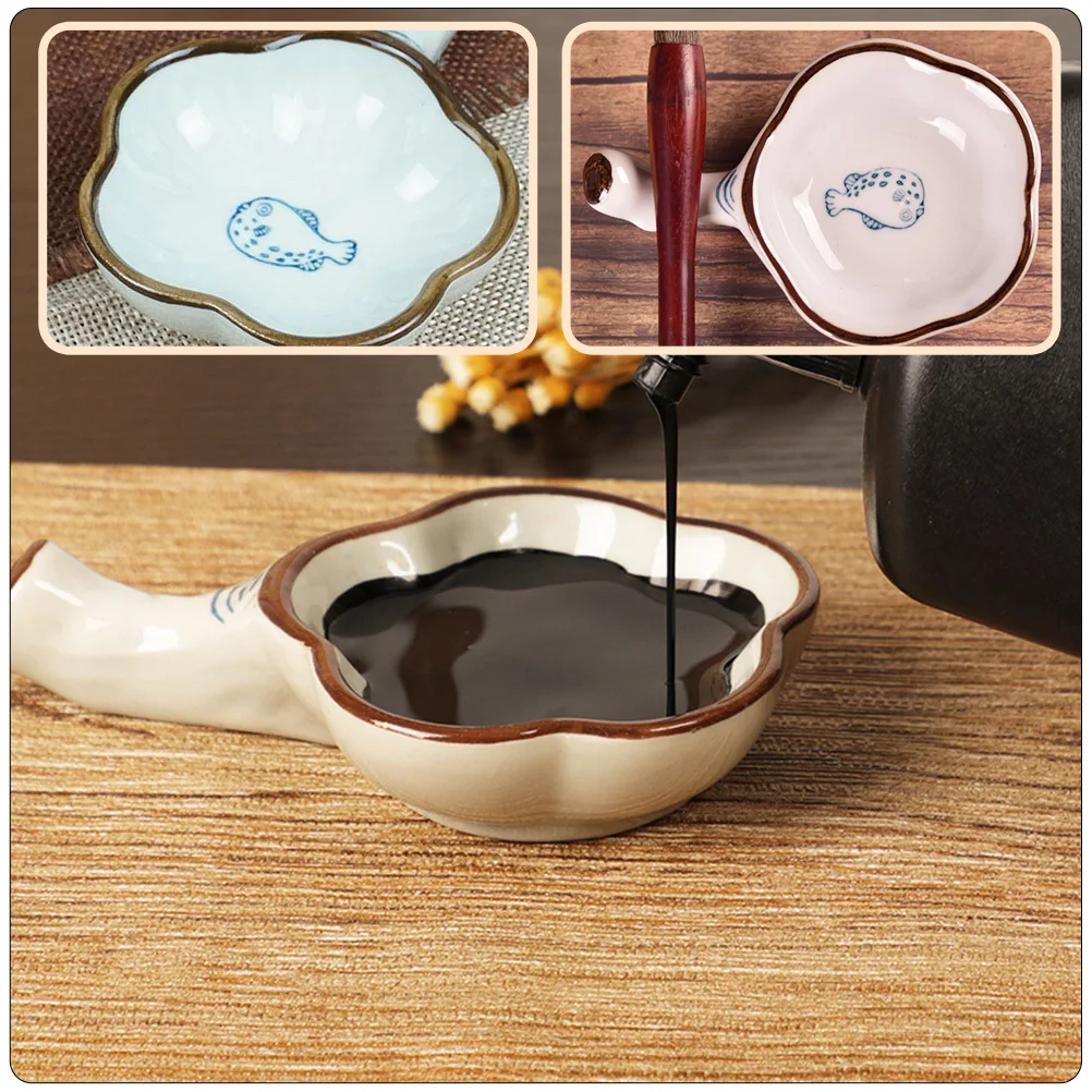 

1Pcs Durable Ceramic Water Pot Multi-Purpose Ink Brush Holder Ideal for Beginners Students Artists Ink Dish Ceramic Water Pot
