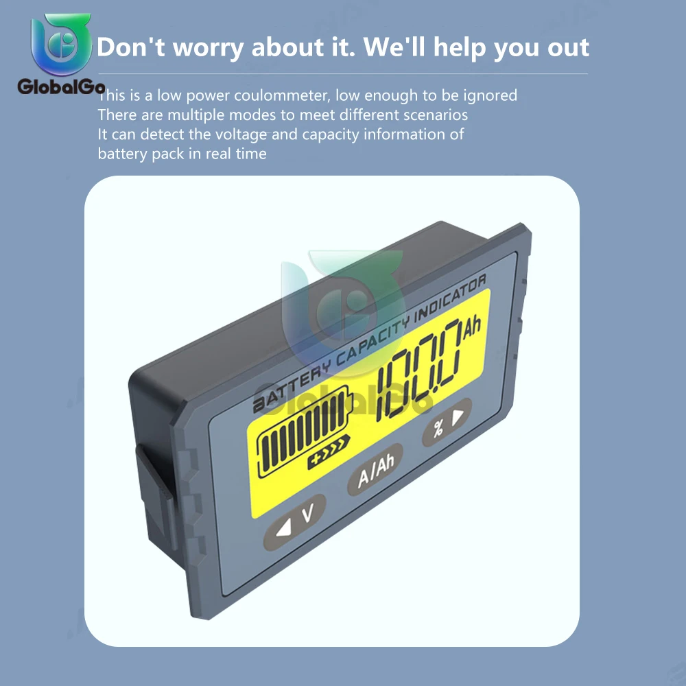 TY23 Battery Tester Capacity Indicator 8V- 120V 50A 100A Coulomb Counter Meter LCD Voltmeter Ammeter Li-ion Lifepo4 Detector